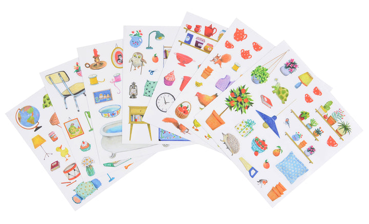 moulin roty ma maison aux 160 stickers coloring book cahier à colorier
