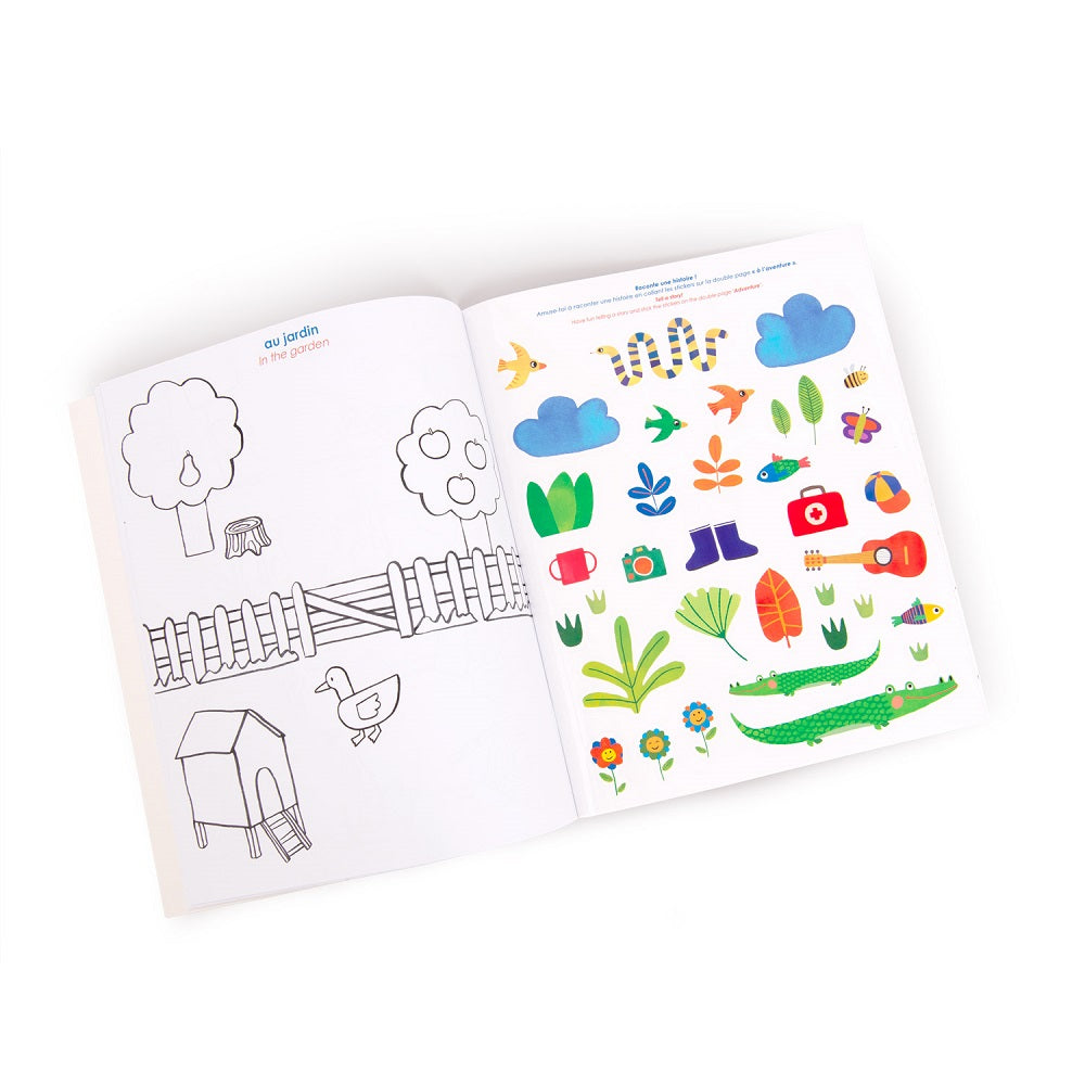 Coloring Picture Book + Stickers - Popipop