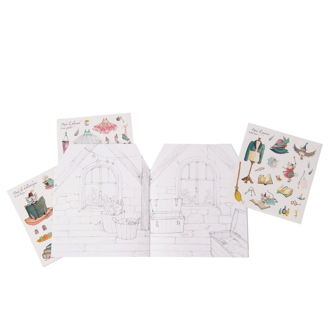cahier autocollants moulin roty sticker book il était une fois - intérieur