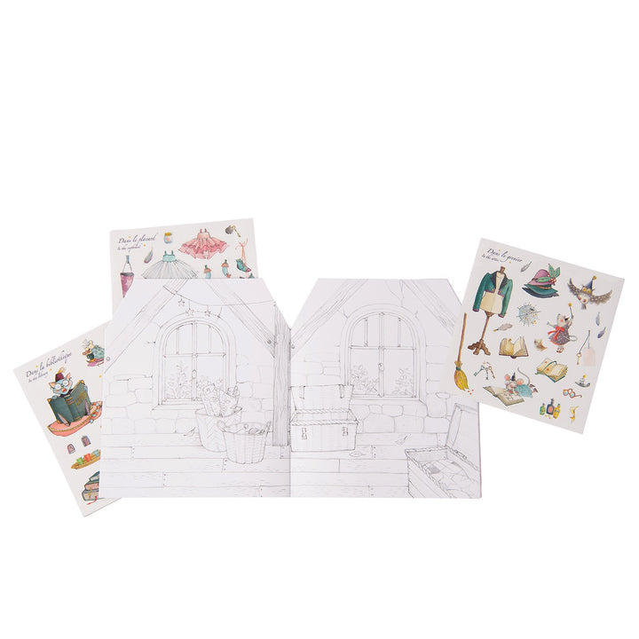 cahier autocollants moulin roty sticker book il était une fois - intérieur