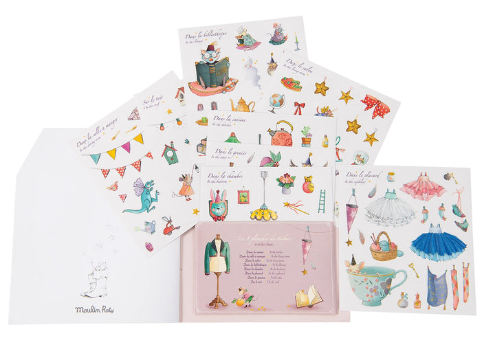 cahier autocollants moulin roty sticker book il était une fois - intérieur