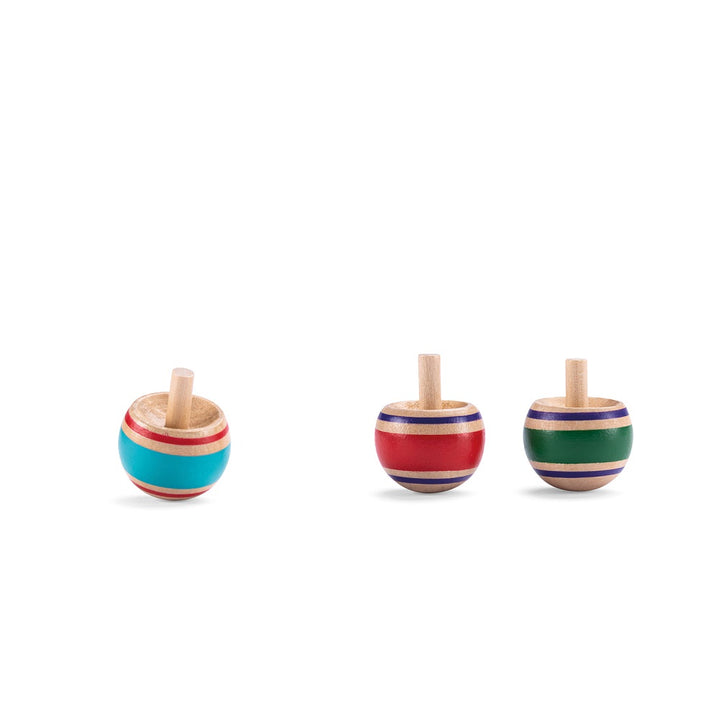 Moulin Roty - Toupie en bois bleu, rouge, vert