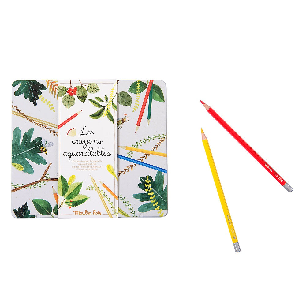 moulin roty crayons aquarellables le botaniste watercoloured pencils
