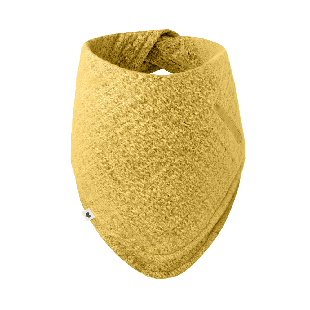 Bavoir bandana BIBS en mousseline Mustard