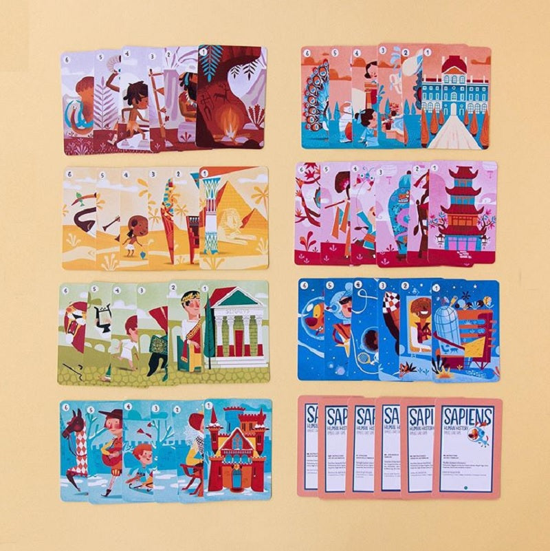 londji card game jeu de cartes sapiens human history families jeu des familles cartes cards