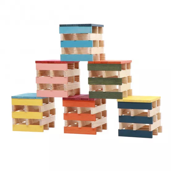 Construction Coffret de planchettes en bois multicouleur