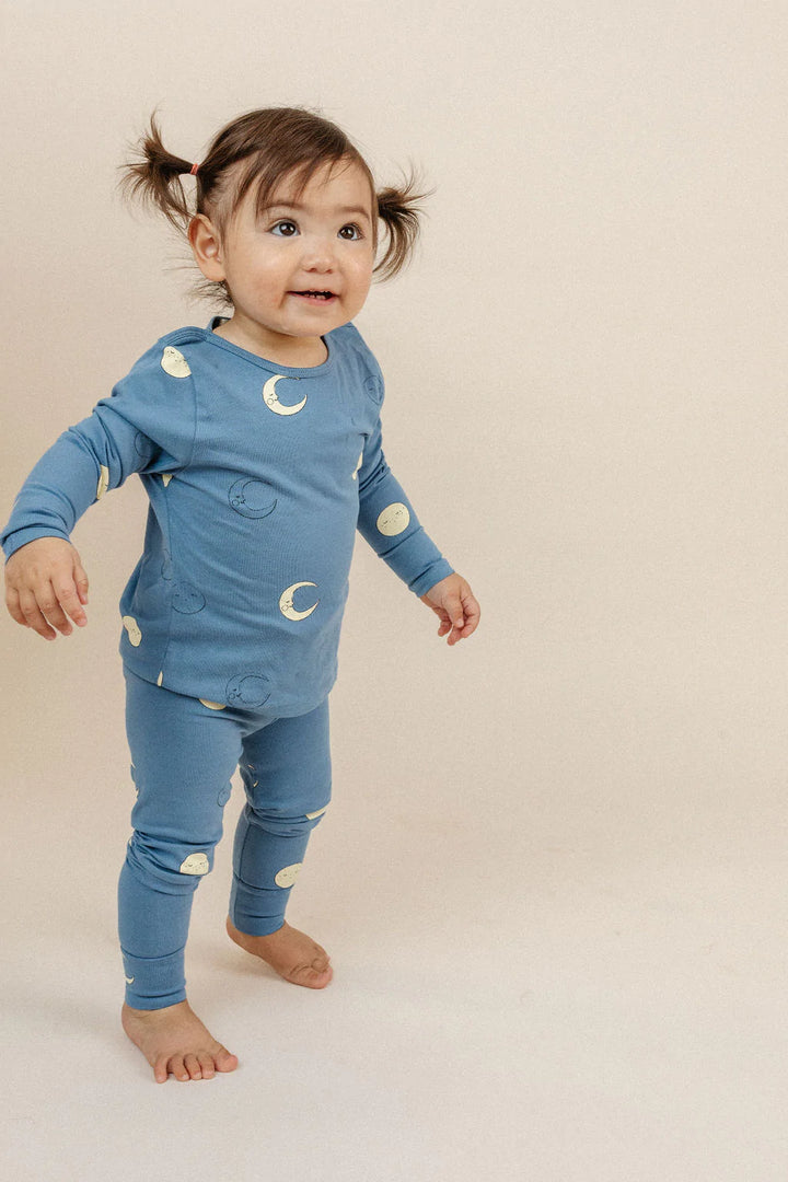 Enfant avec Fin & Vince AW22 - T-Shirt manches longues - Lune bleue vintage