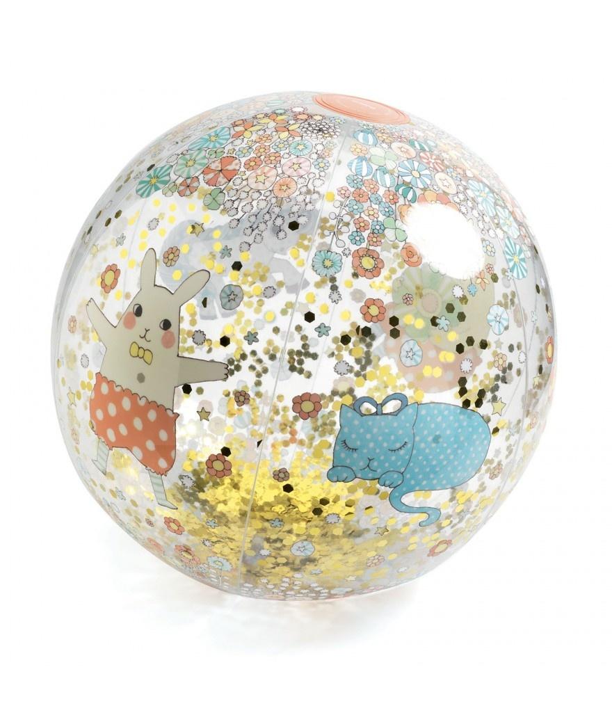 djeco kawai cute beach ball ballon de plage kawaï fleuri avec animaux mignons