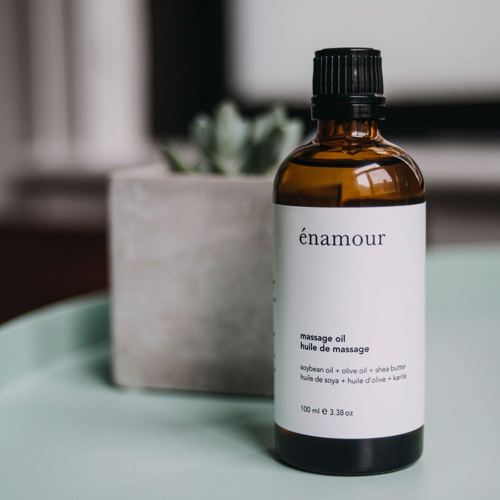 Enamour Montreal Canada massage oil, huile à massage baby bébé