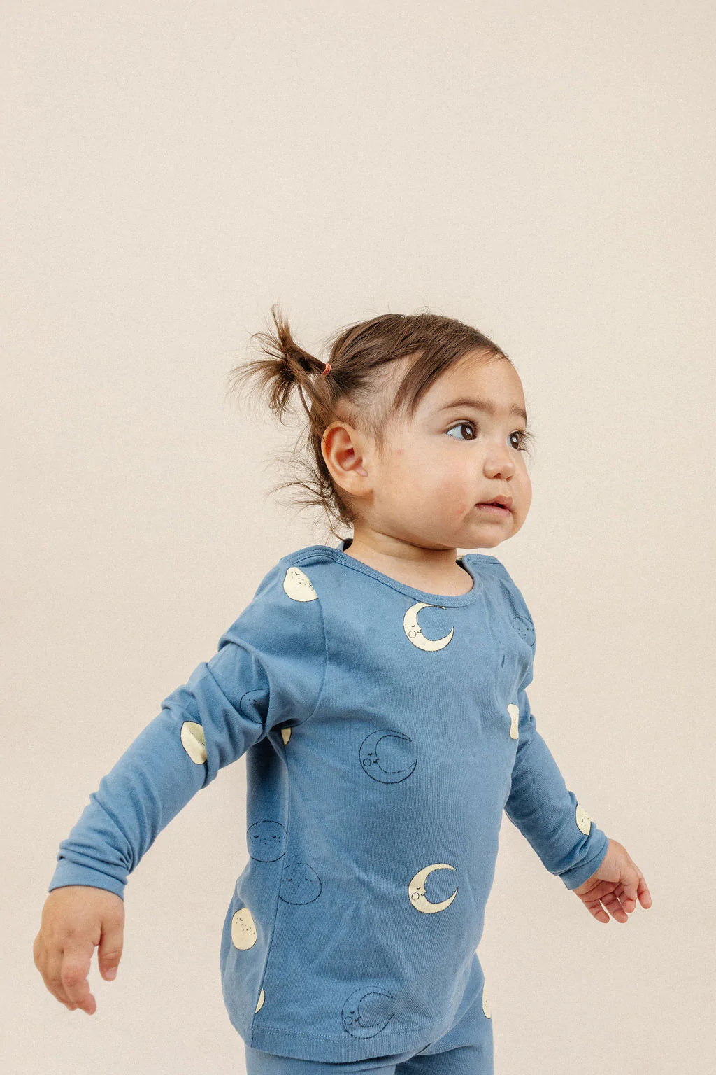 Enfant avec Fin & Vince AW22 - T-Shirt manches longues - Lune bleue vintage