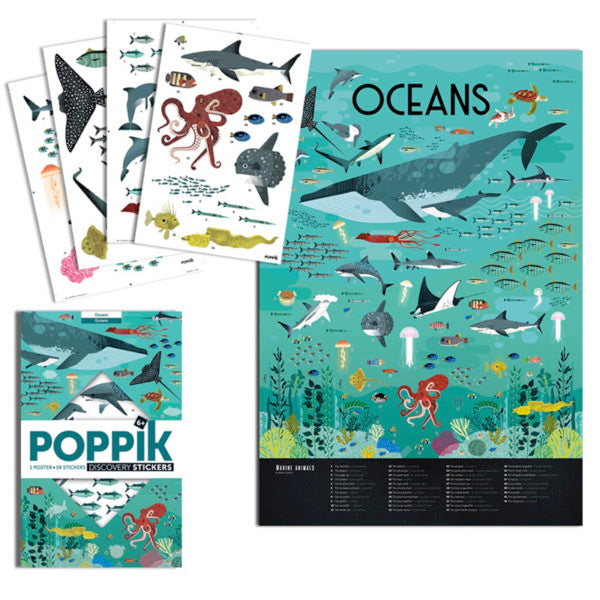 Discovery Poster + Removable Stickers - Oceans