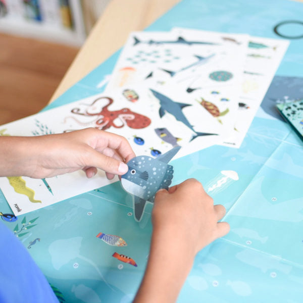 Discovery Poster + Removable Stickers - Oceans