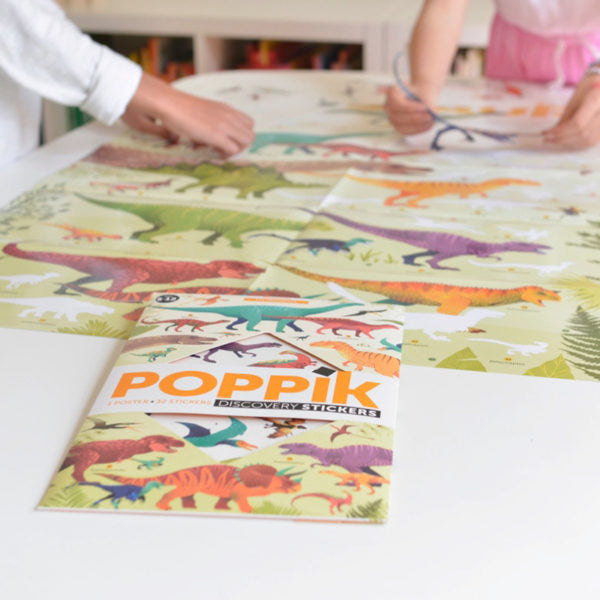 Discovery Poster + Removable Stickers - Dinosaurs