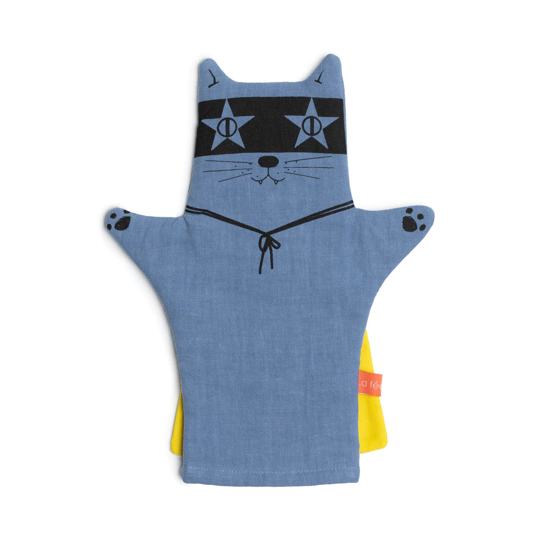 Marionnette Chat-man Jouet pour enfant en cotton blue