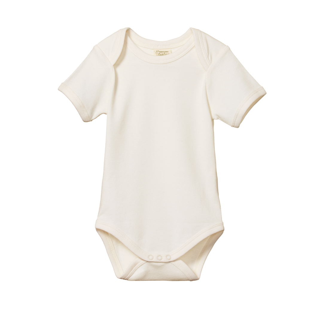white baby bodysuit short sleeves