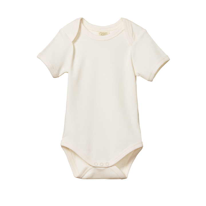 white baby bodysuit short sleeves