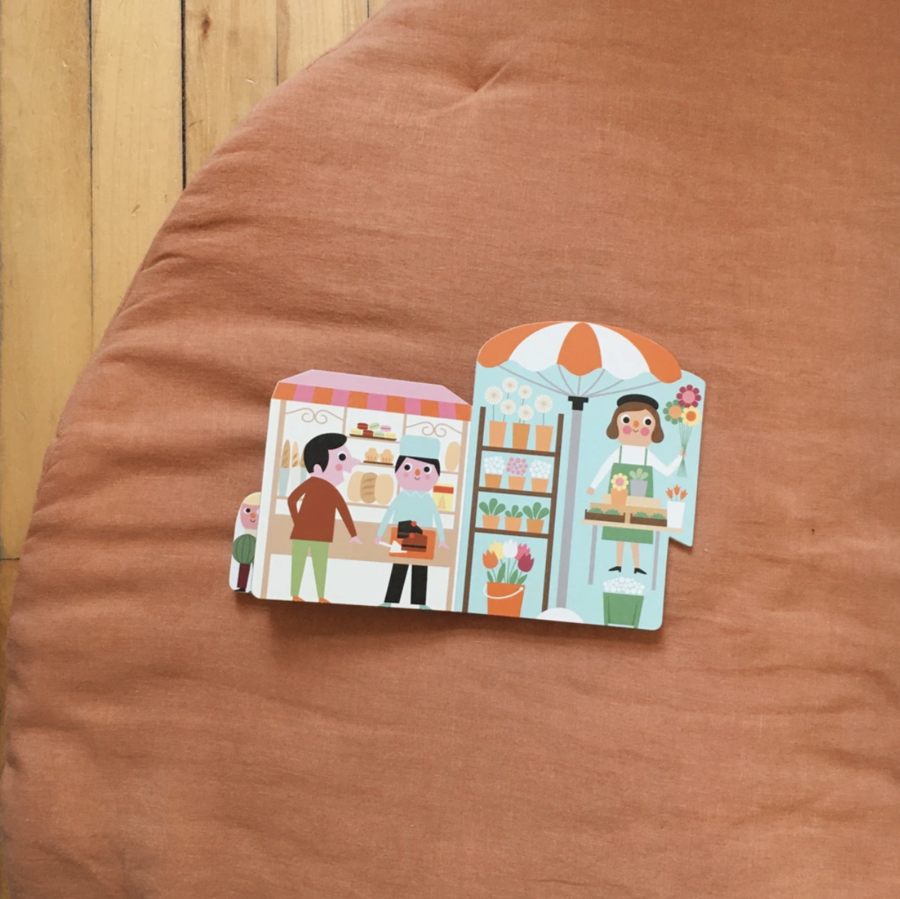 Tapis de jeux en lin terracotta