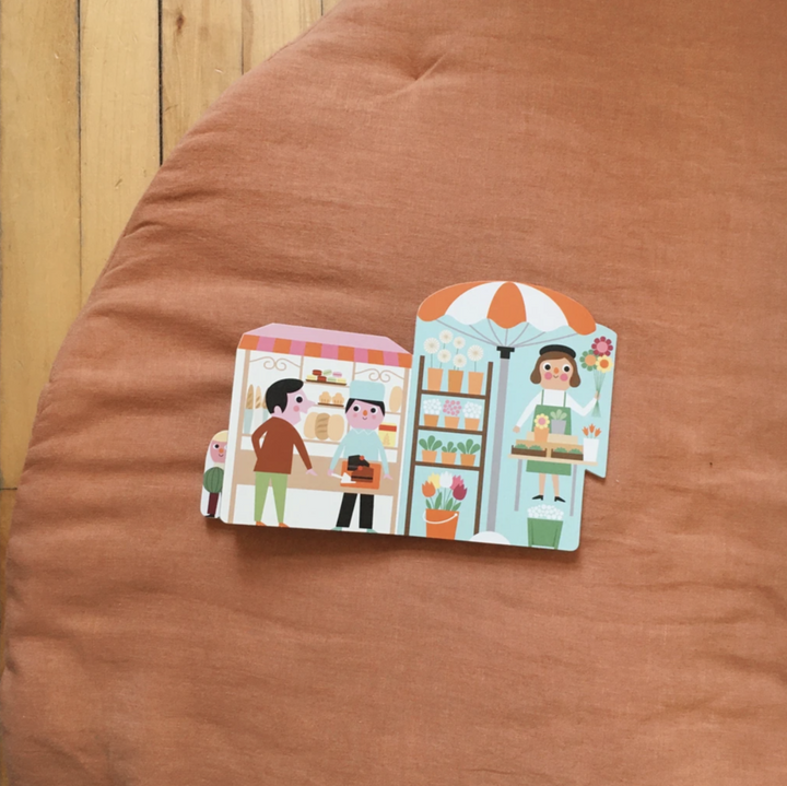 Tapis de jeux en lin terracotta