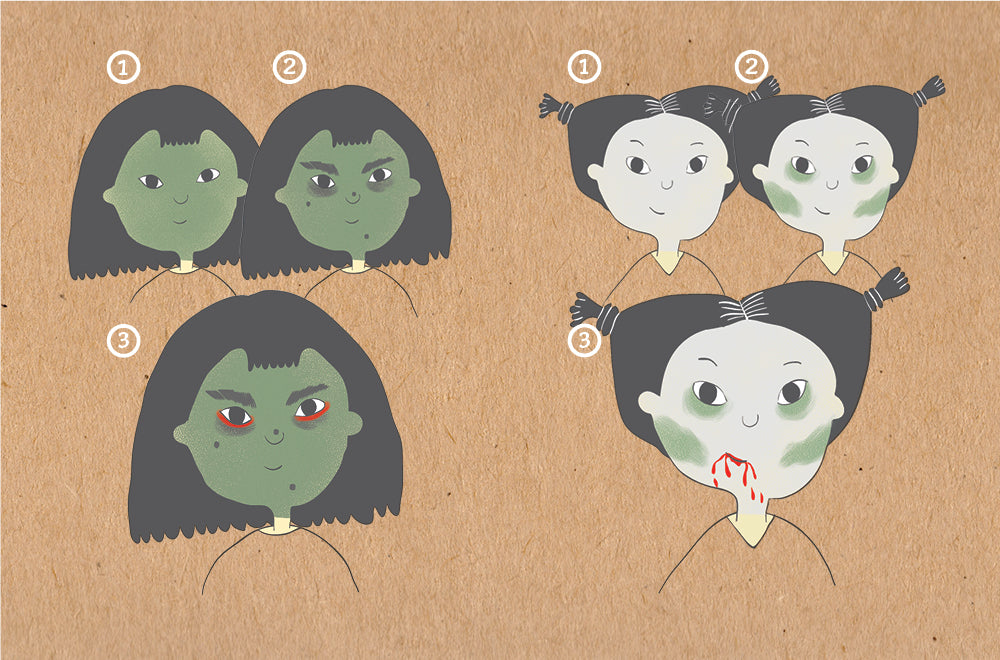 namaki maquillage pour enfants kids make up sorcière et zombie
