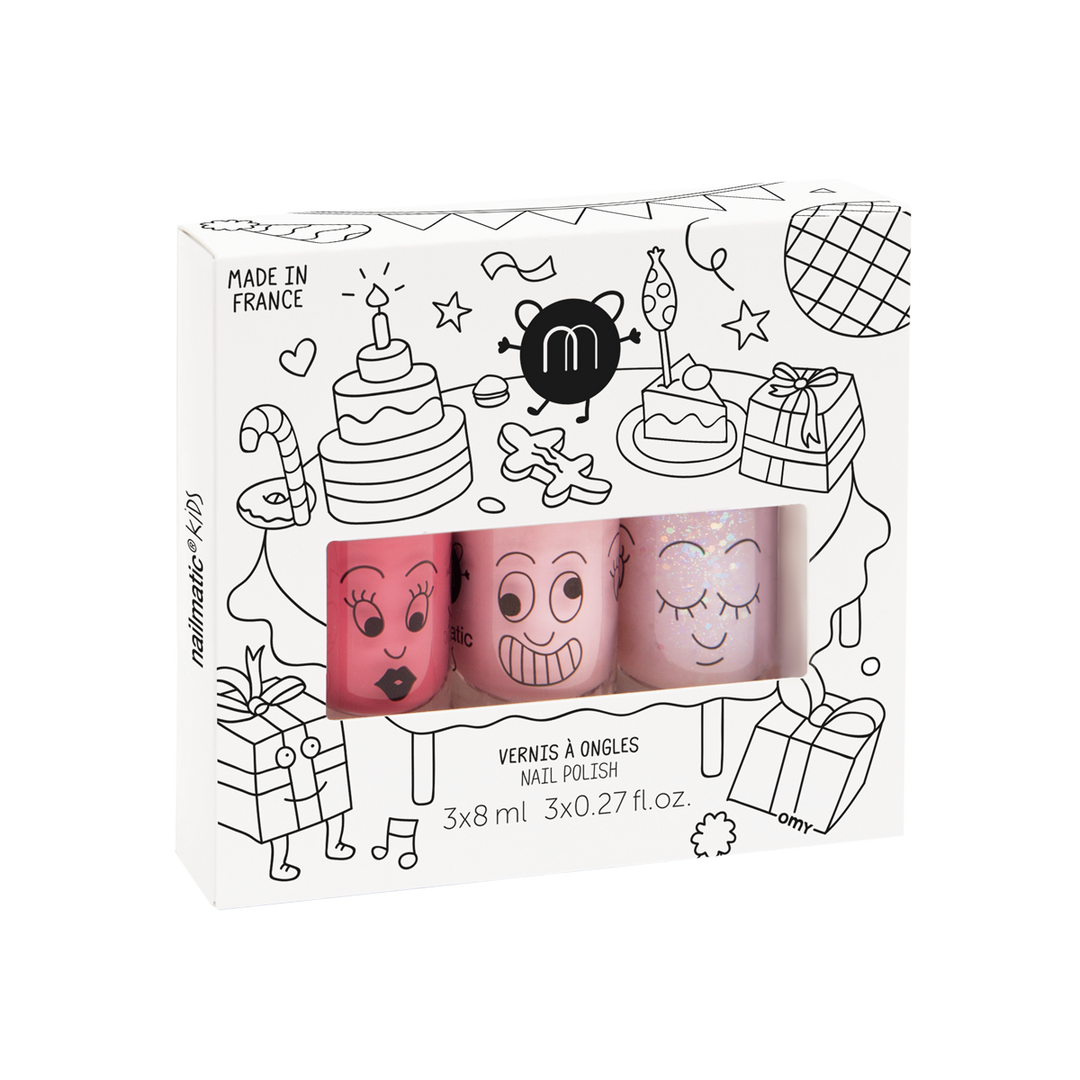 Coffret de 3 vernis à ongles rose Party