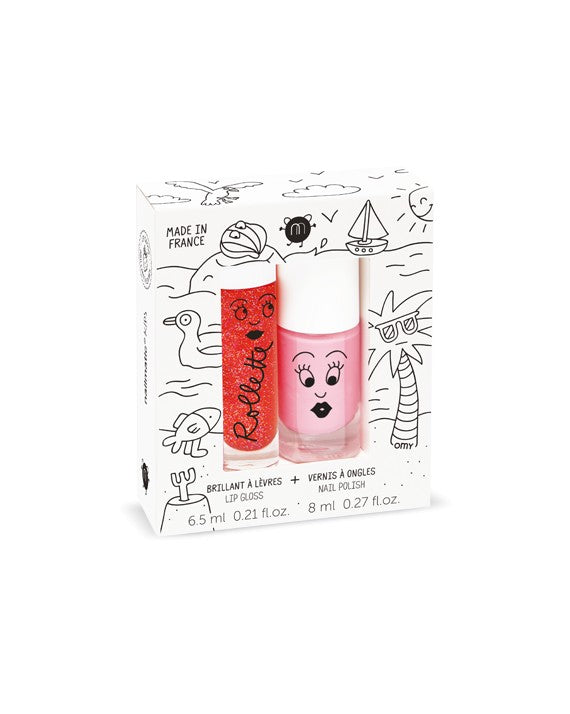 Coffret duo Rollette rouge et Vernis à ongles rose Holidays