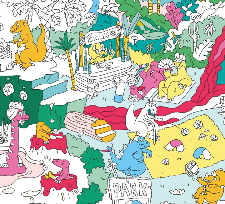 Omy Montreal Canada affiche géante à colorier dino dinos giant coloring poster