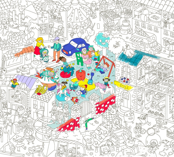 Omy montreal quebec canada affiche géante a colorier giant poster Kids Life coloriage dessin enfants kids drawing coloring