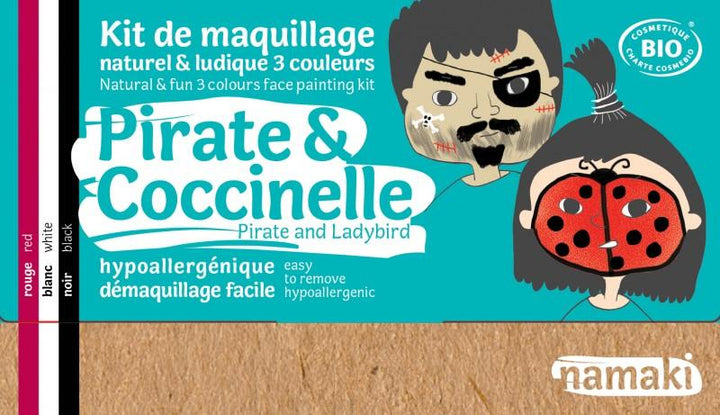 Pirate et Coccinelle namaki montréal québec canada montreal quebec maquillage cosmétiques cosmétique make-up dress-up déguisement enfants kids biologique organic natural naturel