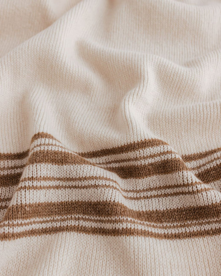 Hvid Couverture de mérinos Gilbert - Off white/Noisette