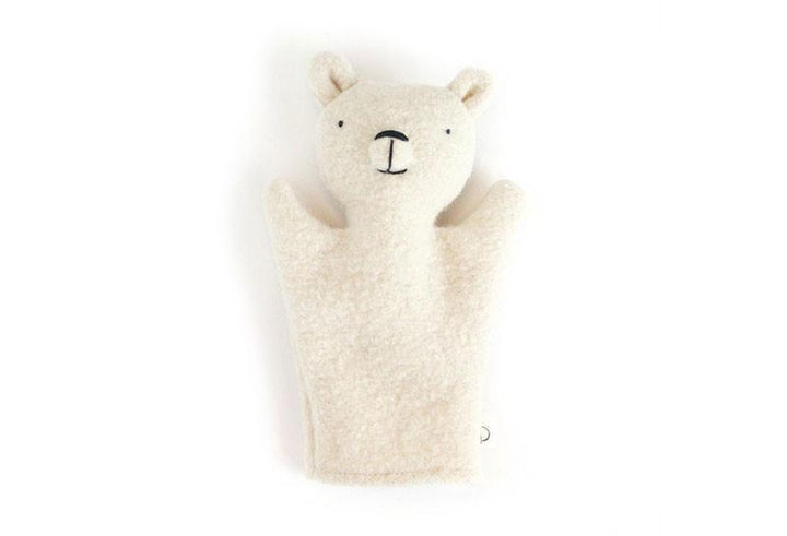 white polar bear hand puppet marionnette à main ours polaire