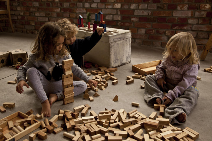Wooden Story Montreal Canada ensemble de 64 blocs XL de construction naturel building blocs