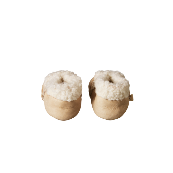 Chaussons en cuir doublés Crème