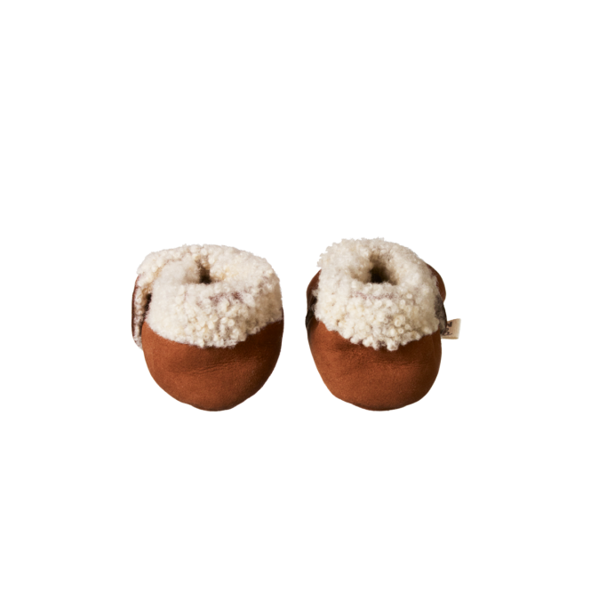 nature baby lambskin booties chaussons cuir cinnamon