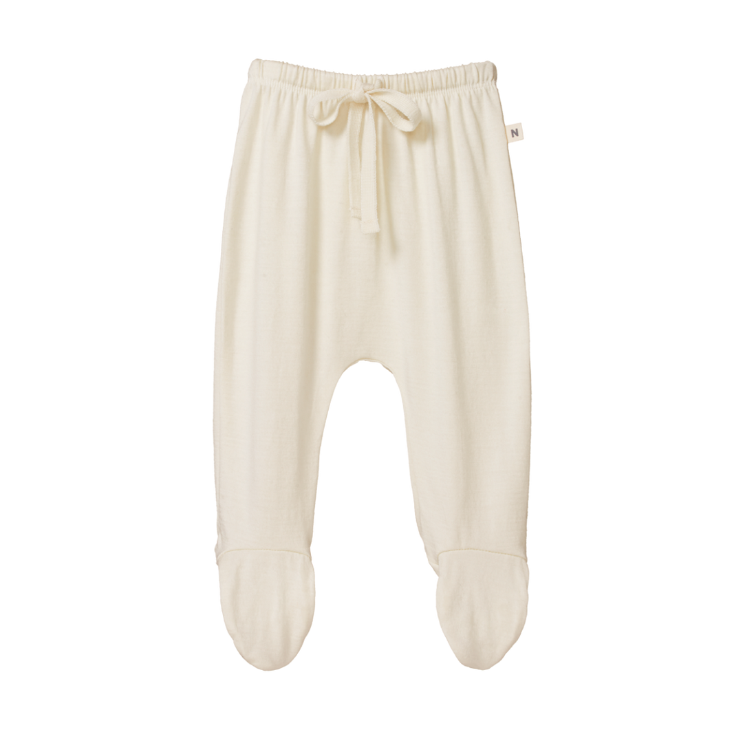 Nature Baby - Pantalon à pattes en mérinos - Naturel