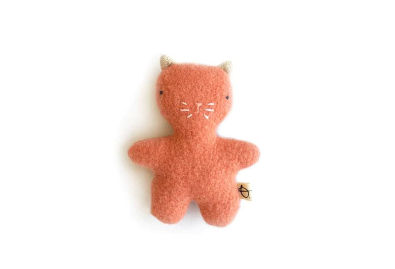 Peluche Chaton en cachemire abricot