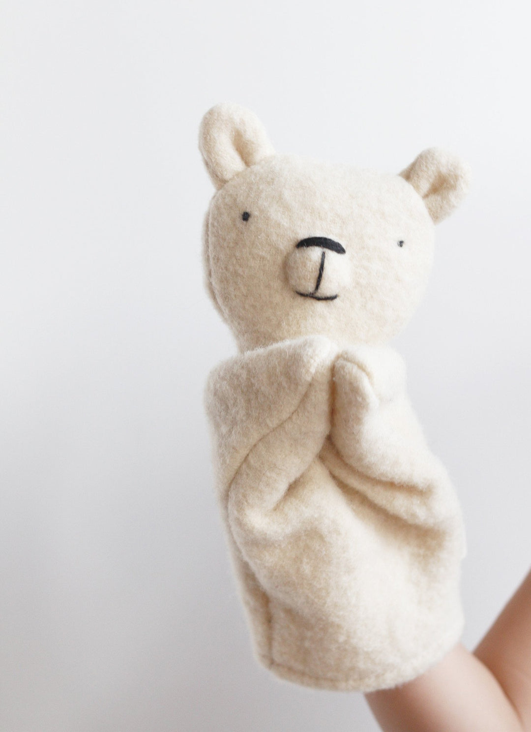 Hand Puppet - Bear / White
