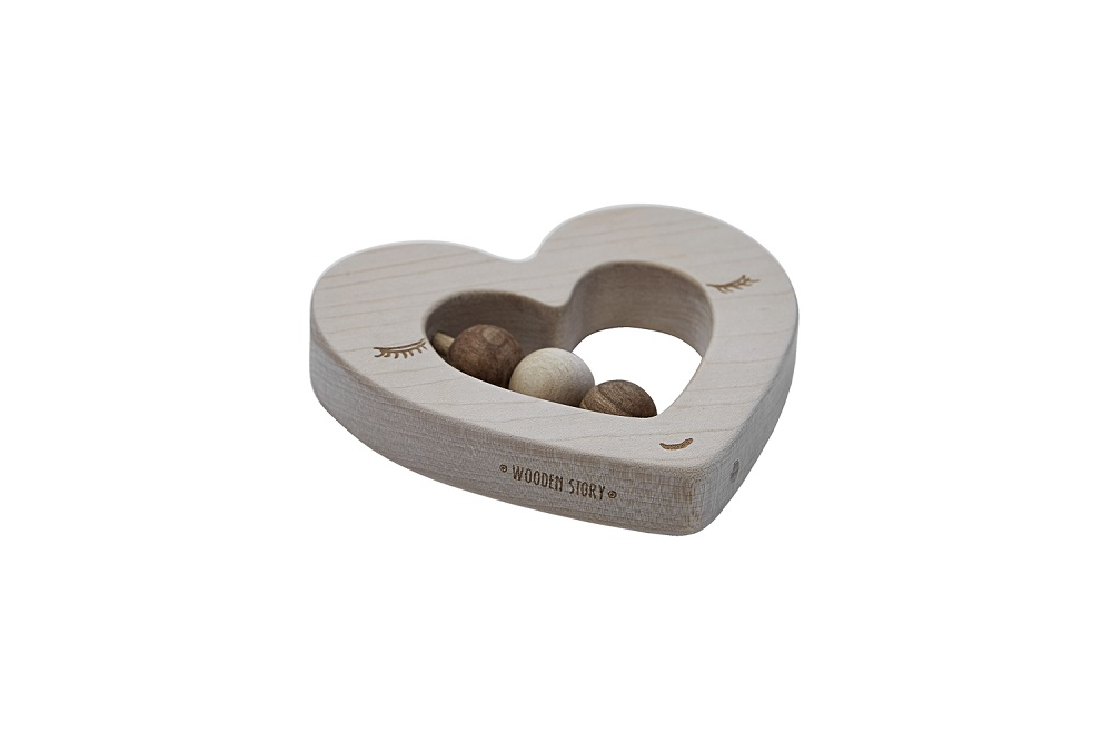 Wooden Story Hochet - Coeur