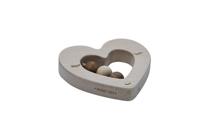 Wooden Story Hochet - Coeur