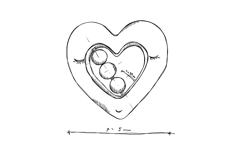 Dimensions de Wooden Story Hochet - Coeur