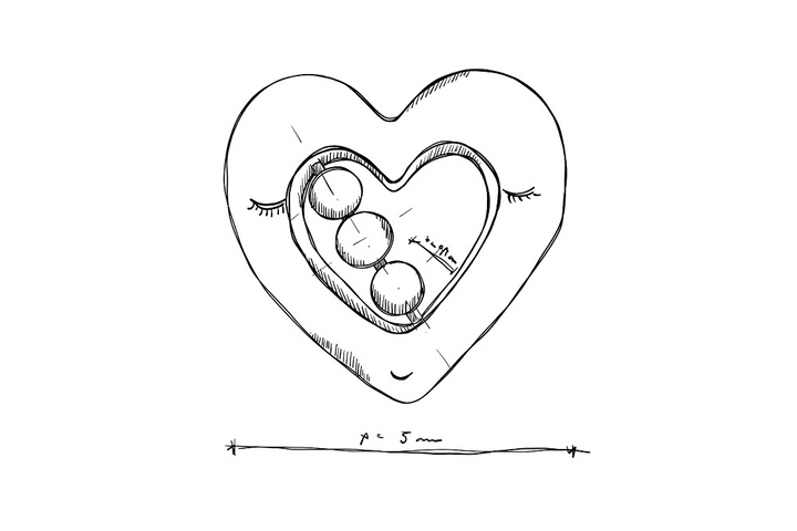 Dimensions de Wooden Story Hochet - Coeur