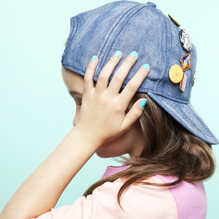Enfant avec nailmatic vernis à ongles lavables vert menthe pour enfants