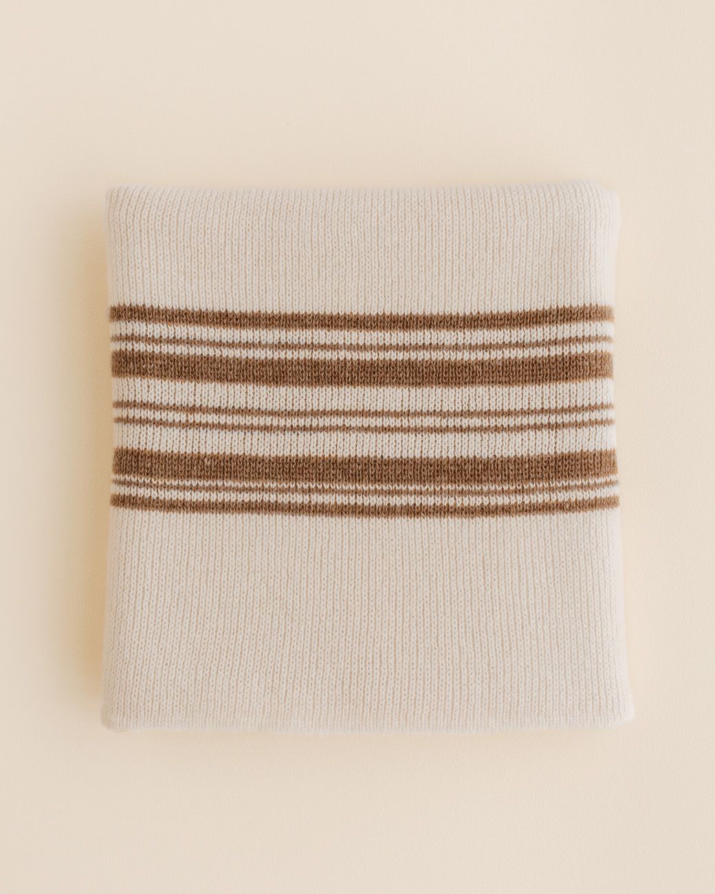 Hvid Couverture de mérinos Gilbert - Off white/Noisette