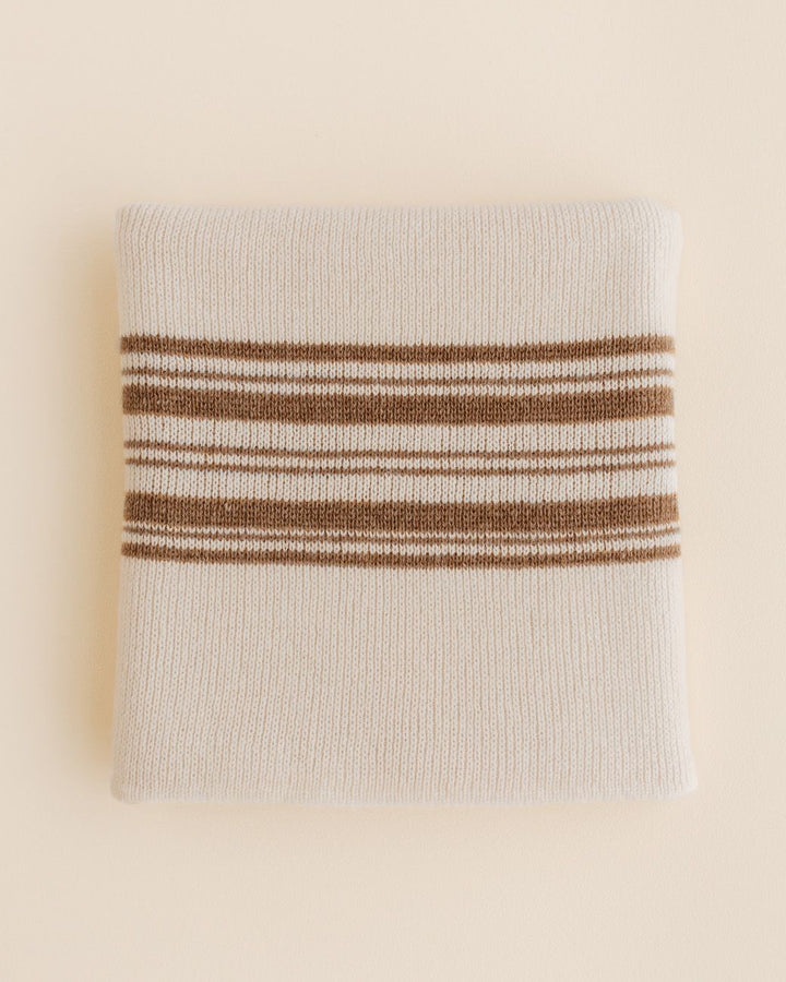 Hvid Couverture de mérinos Gilbert - Off white/Noisette