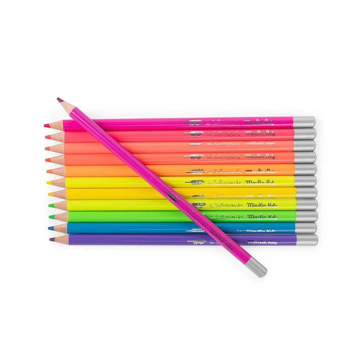  12 Crayons de couleurs fluo