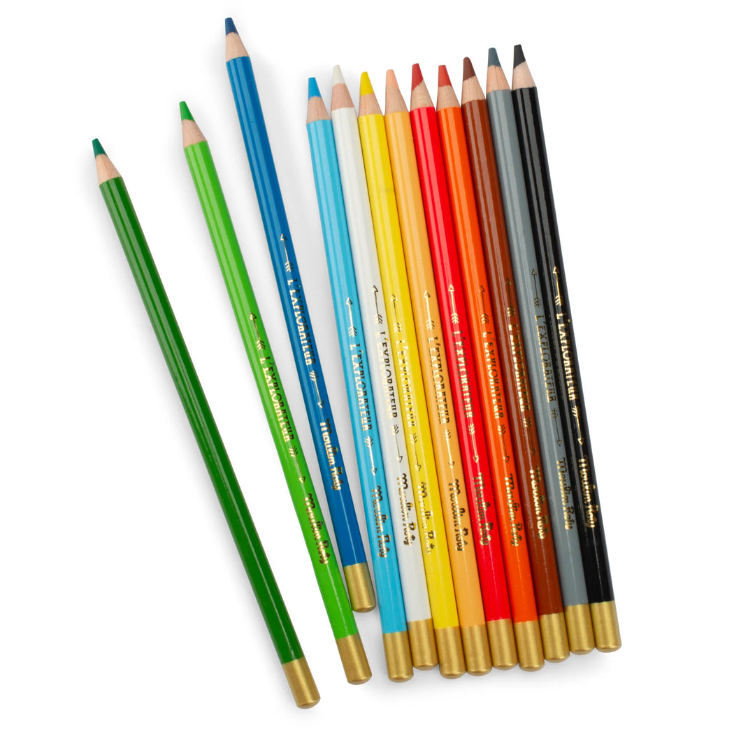 12 Crayons en bois de l'explorateur