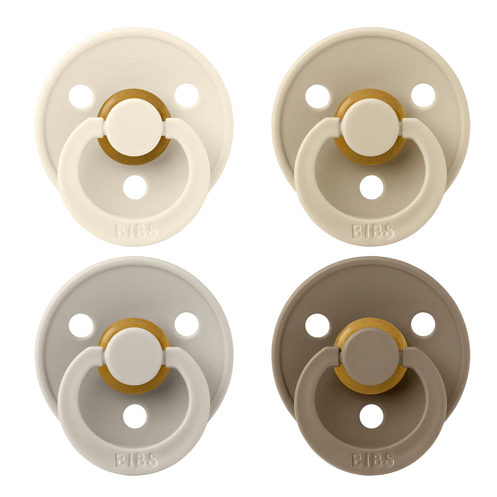 4 pack suces en caoutchouc naturel Bibs Ivory/Sand/Vanilla/Dark oak