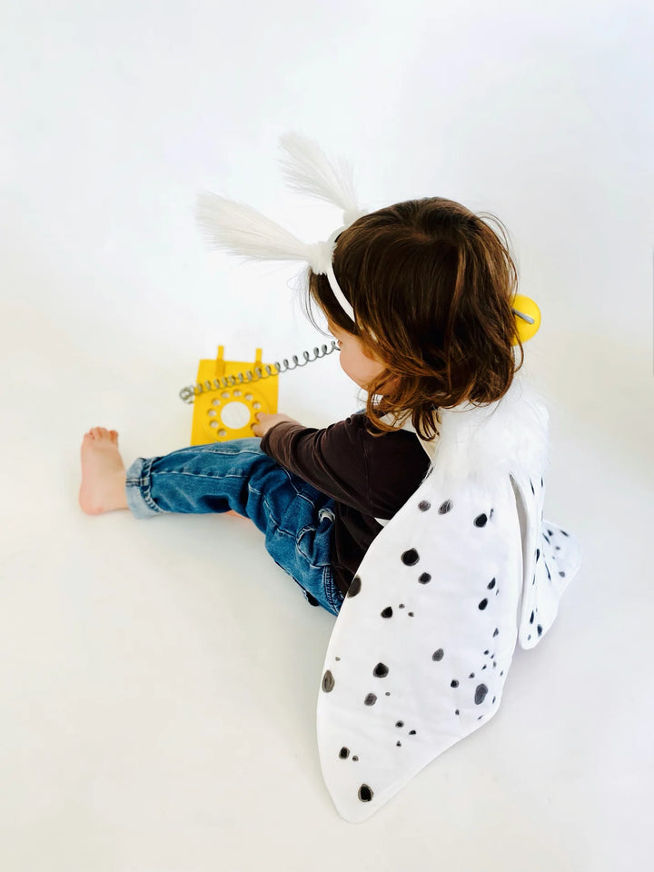 Enfant avec Ailes de papillon léopard en coton et fausse fourrure