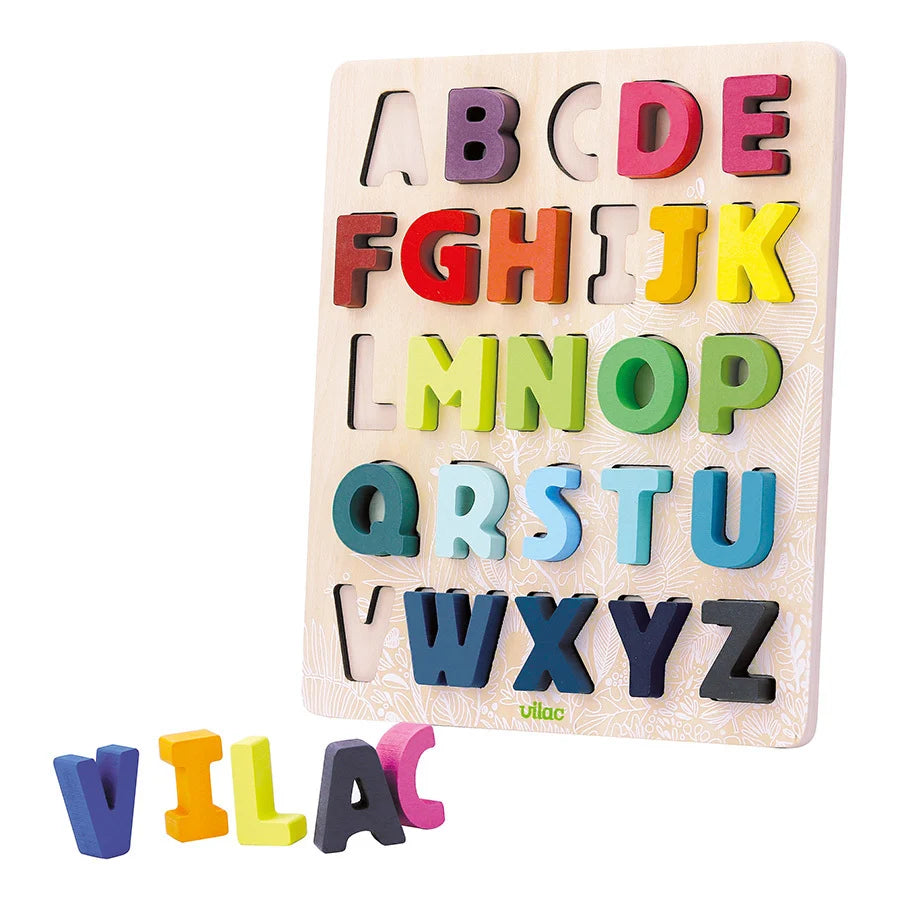 Alphabet à encastrer Vilac en bois multicolore