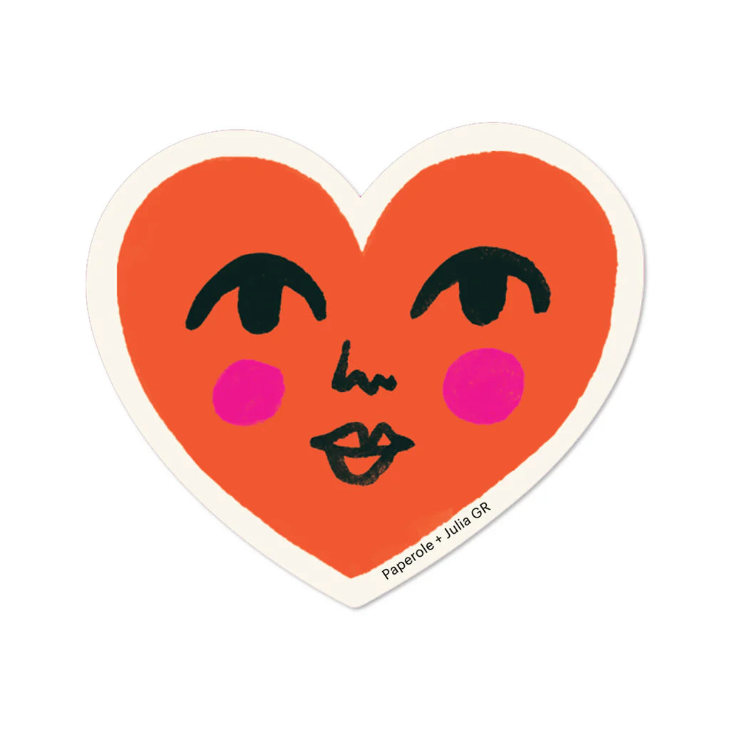 Autocollant Petit coeur orange