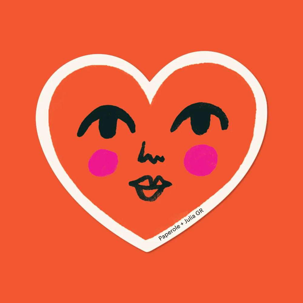 Autocollant Petit coeur orange